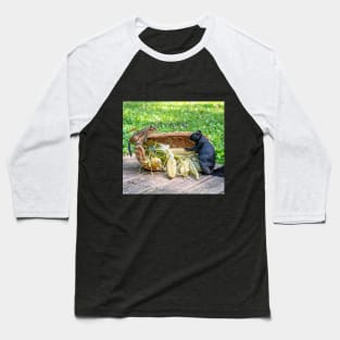 Chipmunk and squirrel share a basket of corn Baseball T-Shirt